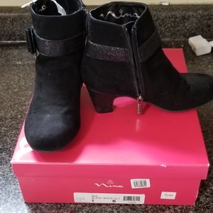 Little girl black dressy boots sz 1